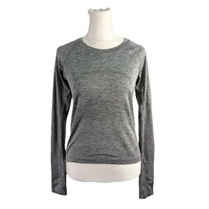 lululemon Ladies Swiftly Tech Long Sleeve Activewear Crewneck Top Gray Size 6